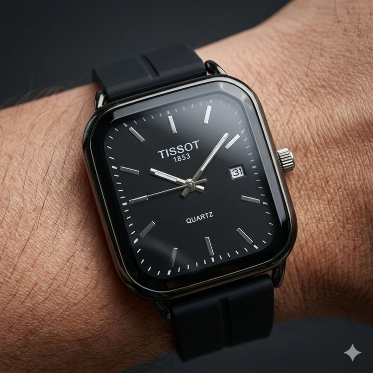 ساعت مردانه مگنتی برند تیسوت برند خوب و خوش رنگ و جذاب TISSOT مربعی