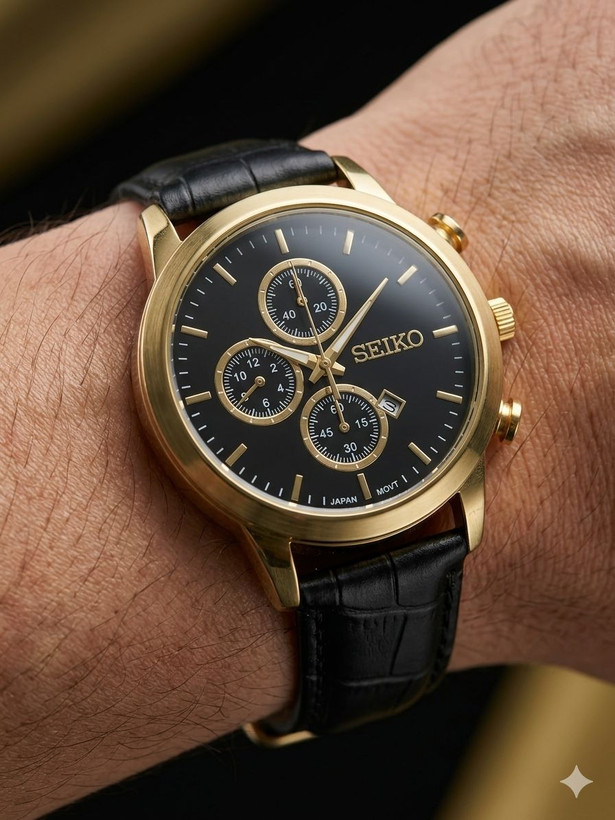 مردانه چرمی برند سیکو SEIKO خوش طرح بند چرم در دو رنگ مشکی و قهوه ای زیبا و خاص برای آقایان