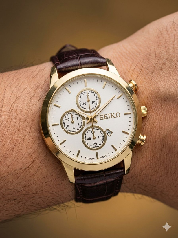 مردانه چرمی برند سیکو SEIKO خوش طرح بند چرم در دو رنگ مشکی و قهوه ای زیبا و خاص برای آقایان