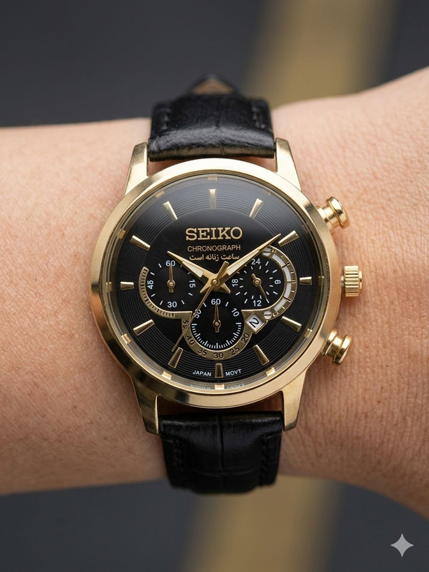 ساعت زنانه چرمی برند سیکو SEIKO برند خوش دست خوش رنگ در بند های چرم مناسب برای خانوم ها زیبایی و جذابیت کامل