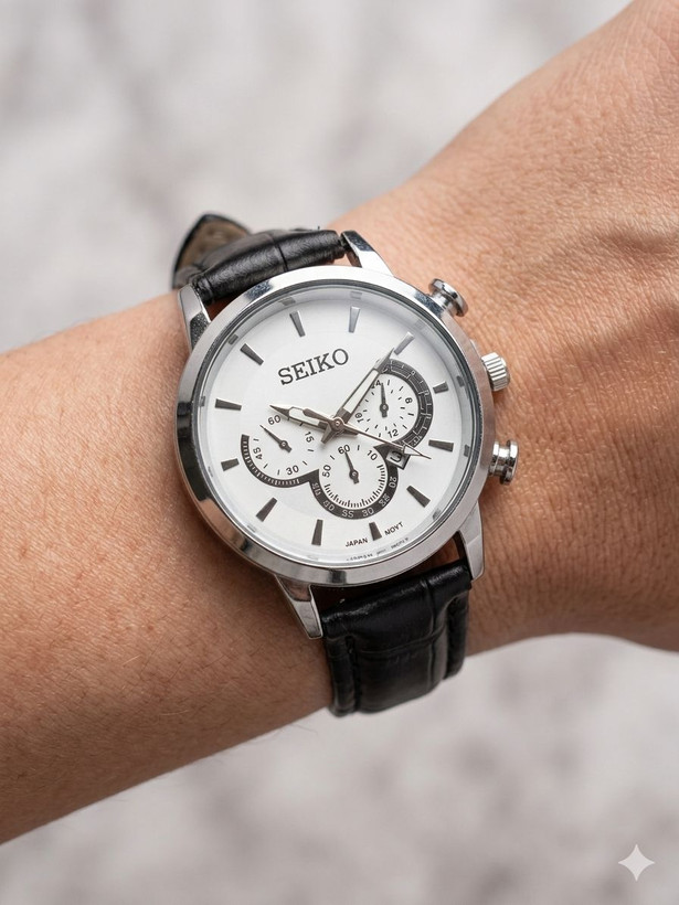 ساعت زنانه چرمی برند سیکو SEIKO برند خوش دست خوش رنگ در بند های چرم مناسب برای خانوم ها زیبایی و جذابیت کامل